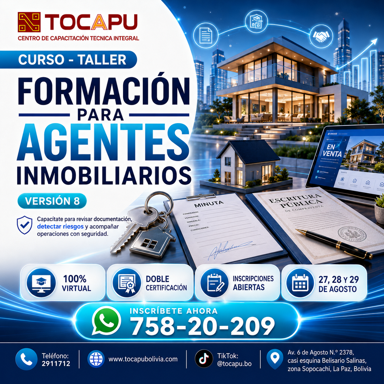 Flyer de Formación para Agentes Inmobiliarios