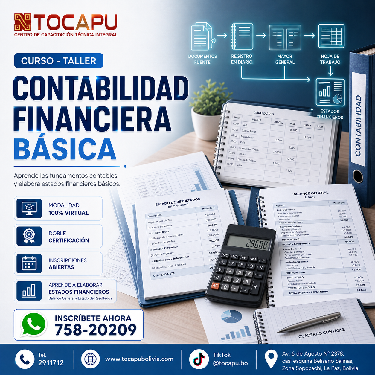 Flyer de Contabilidad Financiera Básica