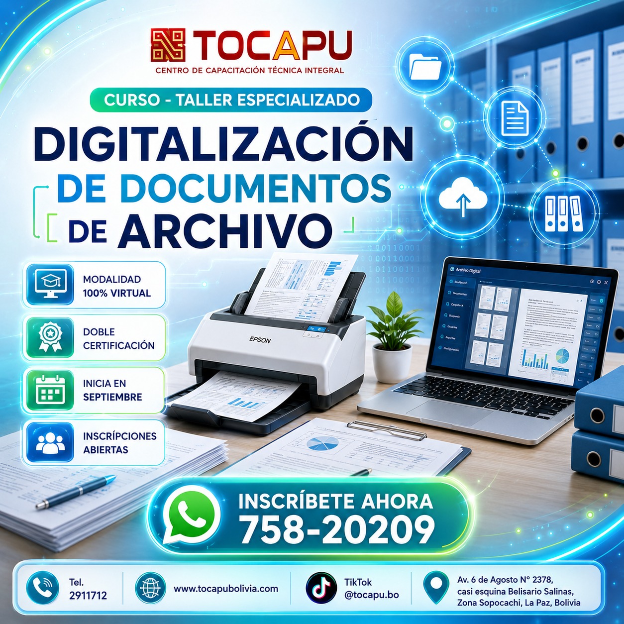 Flyer de Digitalización de Documentos de Archivo
