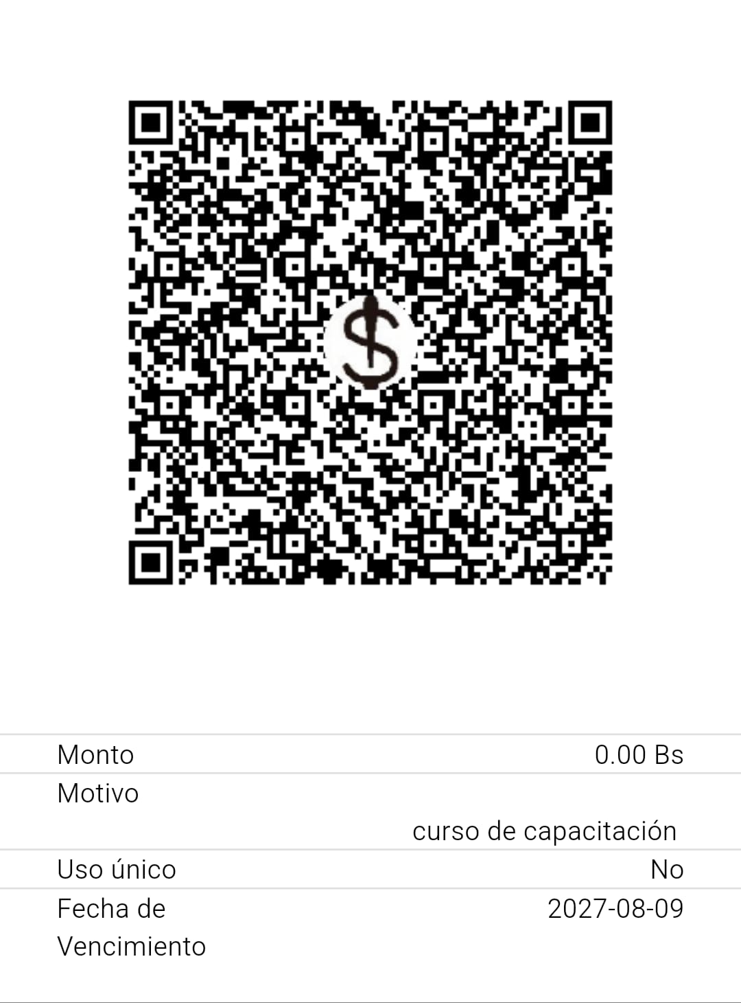 Código QR para pago